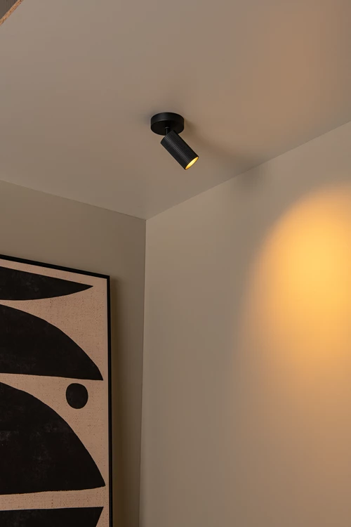 Lucide CLUBS - Spot plafond - 1xGU10 - Noir - ambiance 1